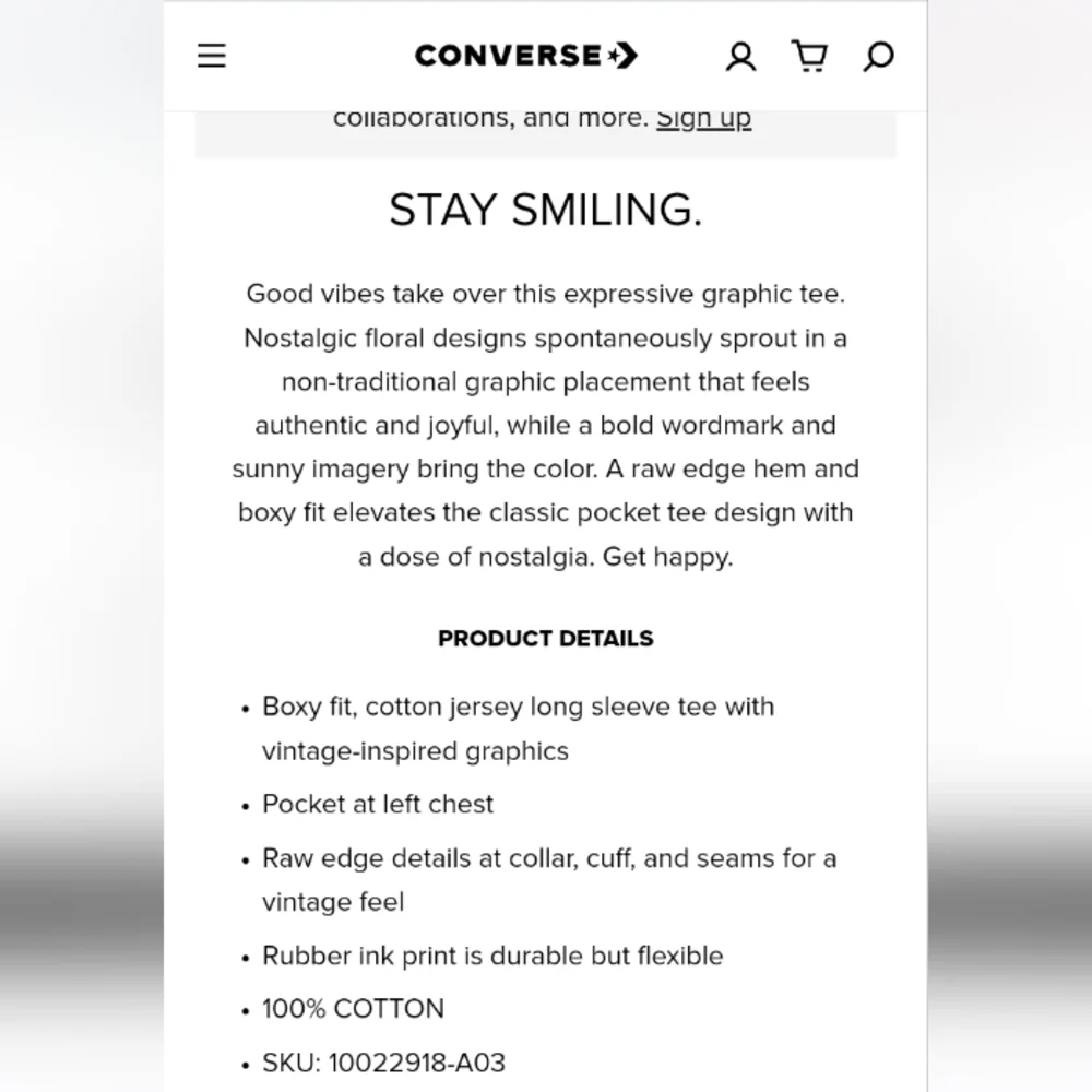 🙊LAST CHANCE Converse Spread Kindness Stay Smiling Graphic T-Shirt - Picture 2 of 11